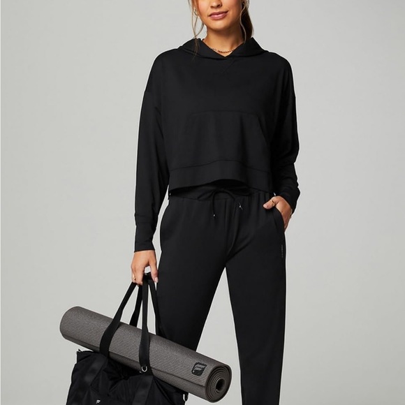 Fabletics Black Women's Cropped Hoodie - Picture 3 of 6